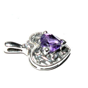 AMETHYST ~1.8 ct Heart-shaped Royal Purple 925 Sterling Silver Pendant JWBR Kays